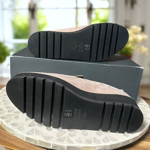 Eileen Fisher $225 Ells Leather Suede Loafer Wedge Platform Slip-On Women’s 7.5 - Picture 10 of 11